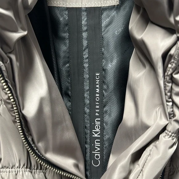 CALVIN KLEIN PERFORMANCE QUILTED PUFFER VEST Full Zip Taupe & Black Size XL - Picture 11 of 12